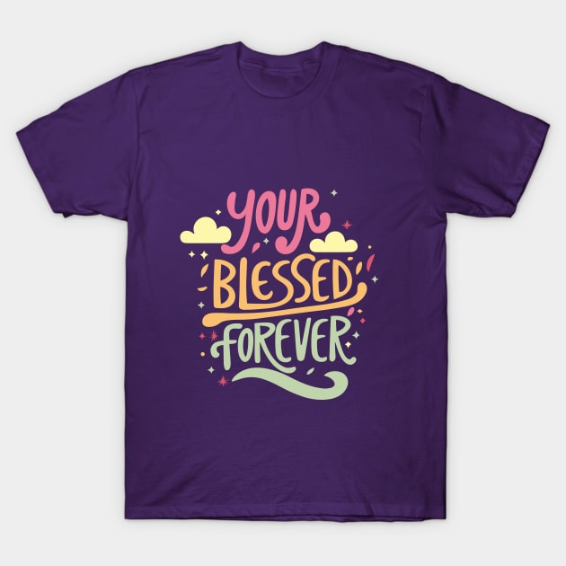 Women with Beautiful Hearts: Blessed Forever typography T-Shirt by A Floral Letter Capital letter A | Monogram, Sticker